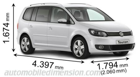 Taille de la Volkswagen Touran 2010