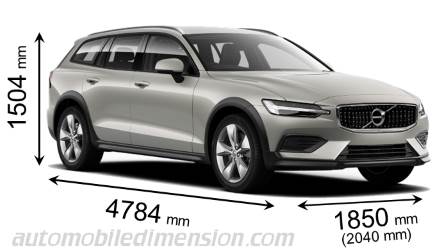 Volvo V60 Cross Country 2019 afmetingen met lengte, breedte en hoogte