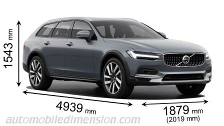 Volvo V90 Cross Country 2020 dimensions with length, width and height
